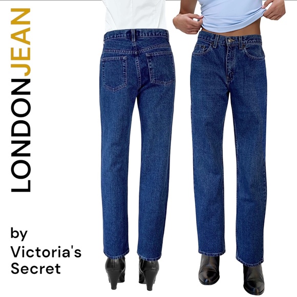 LONDONJEAN Denim - LONDONJEAN boyfriend medium wash high waisted straight leg jeans